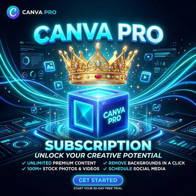 Canva Pro Subscription (ক্যানভা প্রো ১ বছর)
